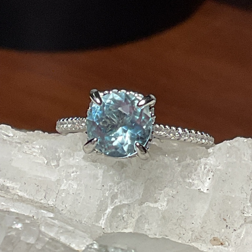 Aquamarine .925 Silver Ring 8